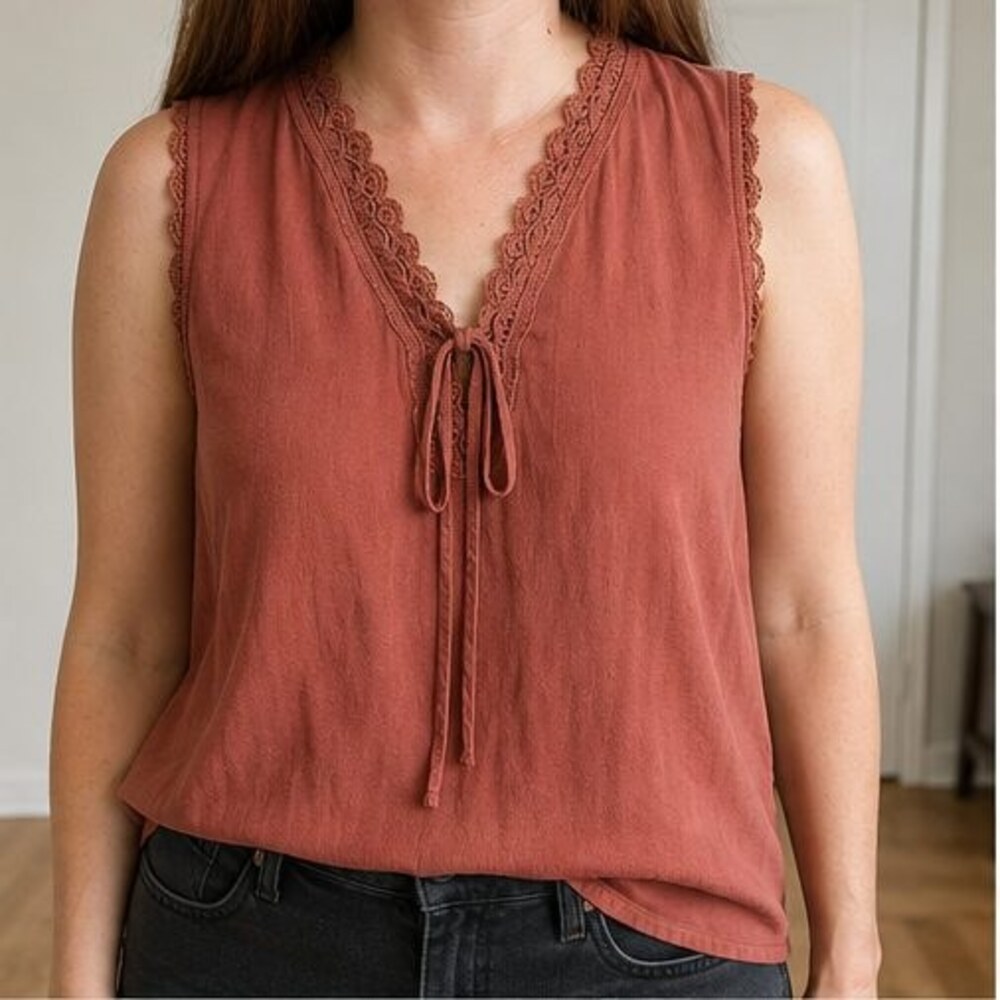 Rust Tunic Blouse - Picture 2 of 6